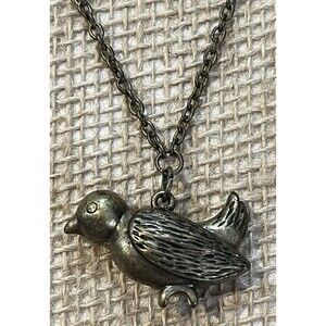 Vintage Style Antique Gold & Silver Bird Pendant Necklace 28in Bird Lovers